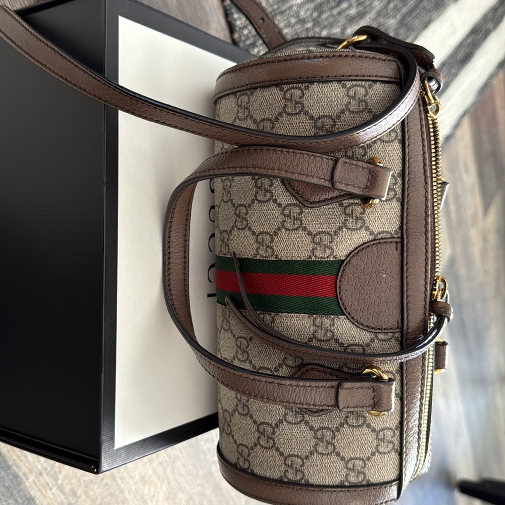 Gucci Brown Monogram Handbag - Picture 8 of 10